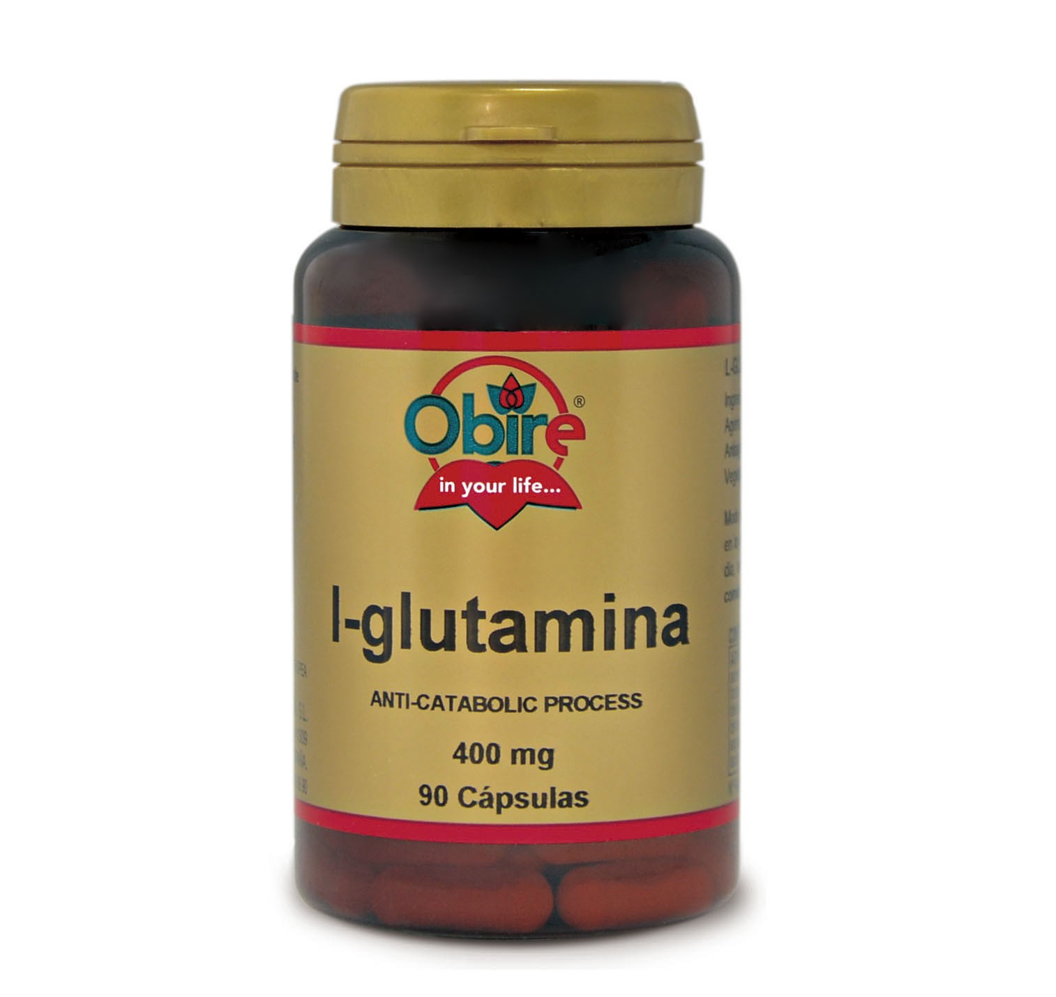 Obire L-Glutamina 400 mg, 90 Cápsulas.