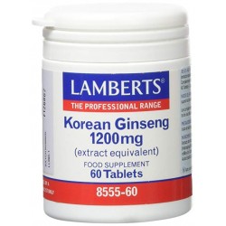 Lamberts Ginseng coreano 1,200 mg, 60 comprimidos.