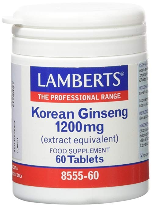 Lamberts Ginseng coreano 1,200 mg, 60 comprimidos.