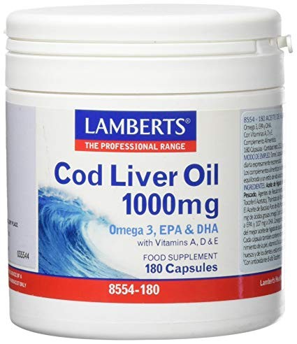 Lamberts Cod Liver Oil 1000mg, 180 comprimidos.