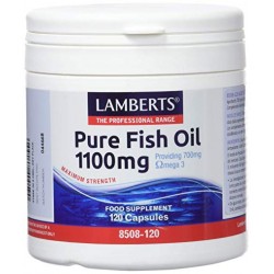 LAMBERTS Omega 3 Óleo de peixe puro 1100mg, 120 cápsulas.