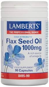 LAMBERTS Ac. Sementes de Linho 1000 mg, 90 cápsulas.