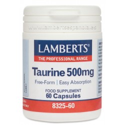 LAMBERTS Taurina 500 mg, 60 cápsulas.