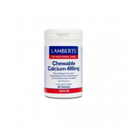 LAMBERTS Cálcio mastigável 400 mg, 60 comprimidos.