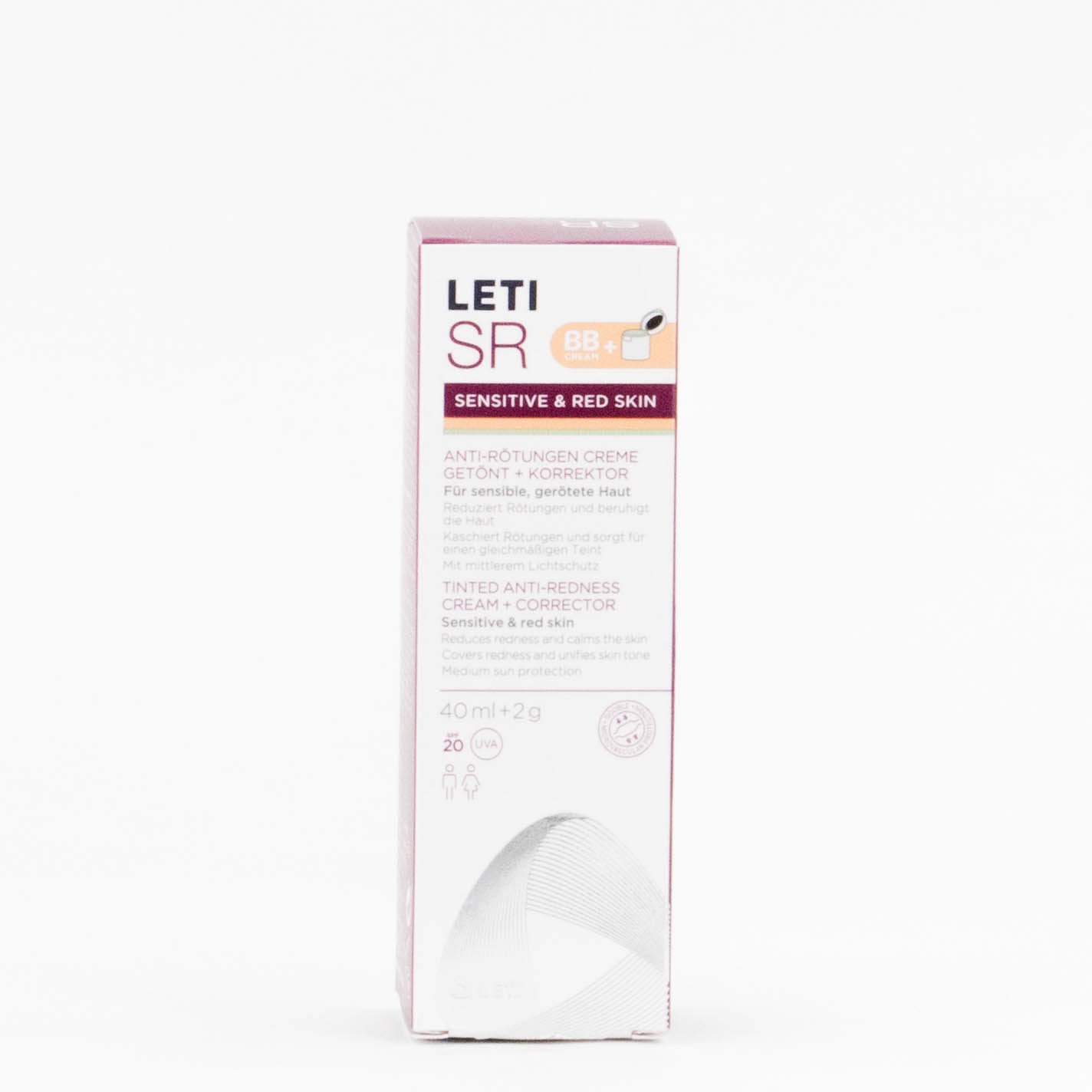 LetiSR Creme Anti-Vermelhidão com Tonalidade + Corretivo, 40ml.