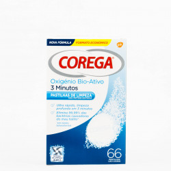 Corega Tabs Efervescentes limpiadoras, 66 tabletas.