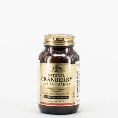 Solgar Cranberry com Vitamina C, 60 Vegicaps.