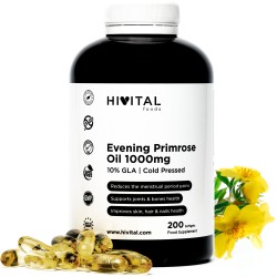 Hivital Evening Primrose Oil 1000 mg, 200 cápsulas gelatinosas.