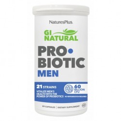 Natures Plus GI Natural Probiótico Homens, 30 Caps.