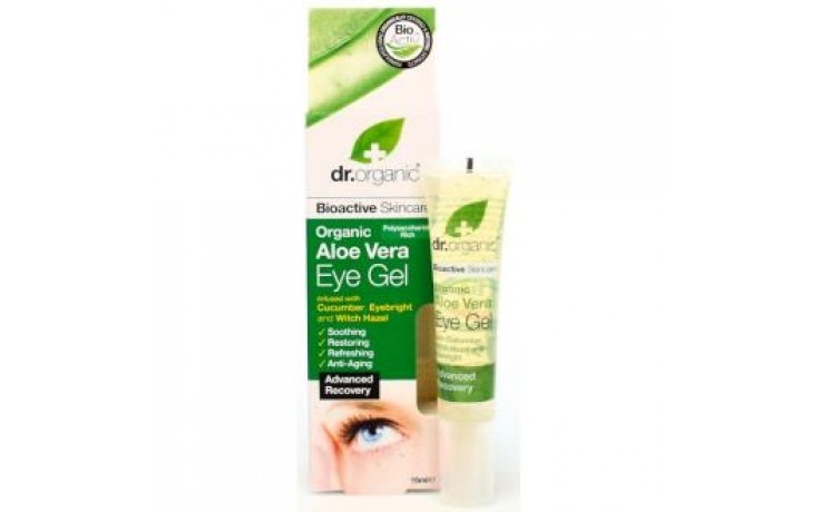 Dr Gel Orgânico para Olhos de Aloe Vera, 15ml.