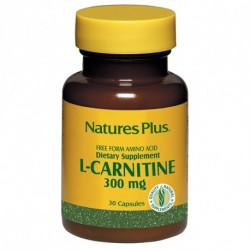 Nature's Plus L-Carnitina 300 mg 30 cápsulas.