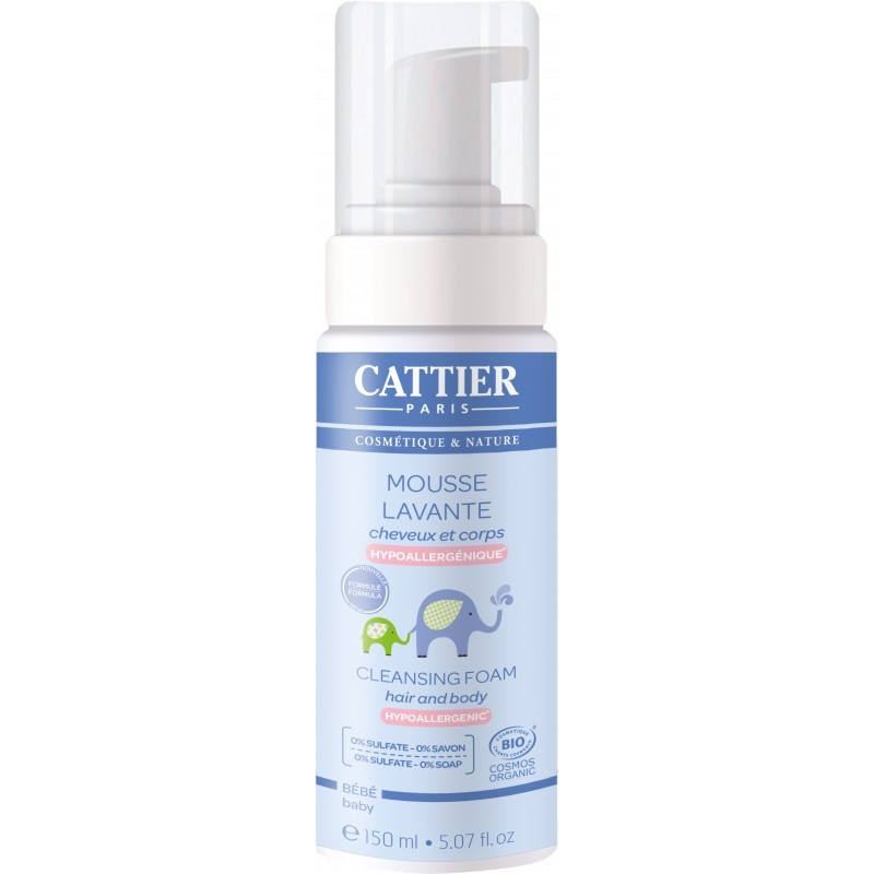 Espuma de Limpeza Cattier Skin/Hair Baby, 150ml.