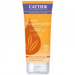 Gel de banho de damasco ensolarado Cattier, 200ml.