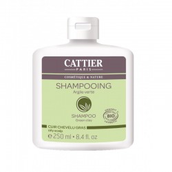 Shampoo Cattier Couro Cabeludo Oleoso (Argila Verde), 250ml.