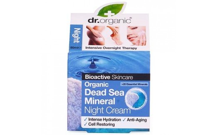 Dr Organic Dead Sea Minerals Creme de Noite, 50ml.