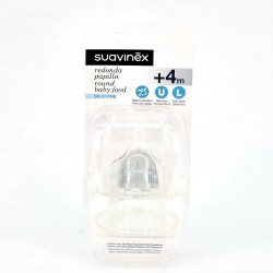 Suavinex mamilo redondo mingau de silicone, 2Pcs.