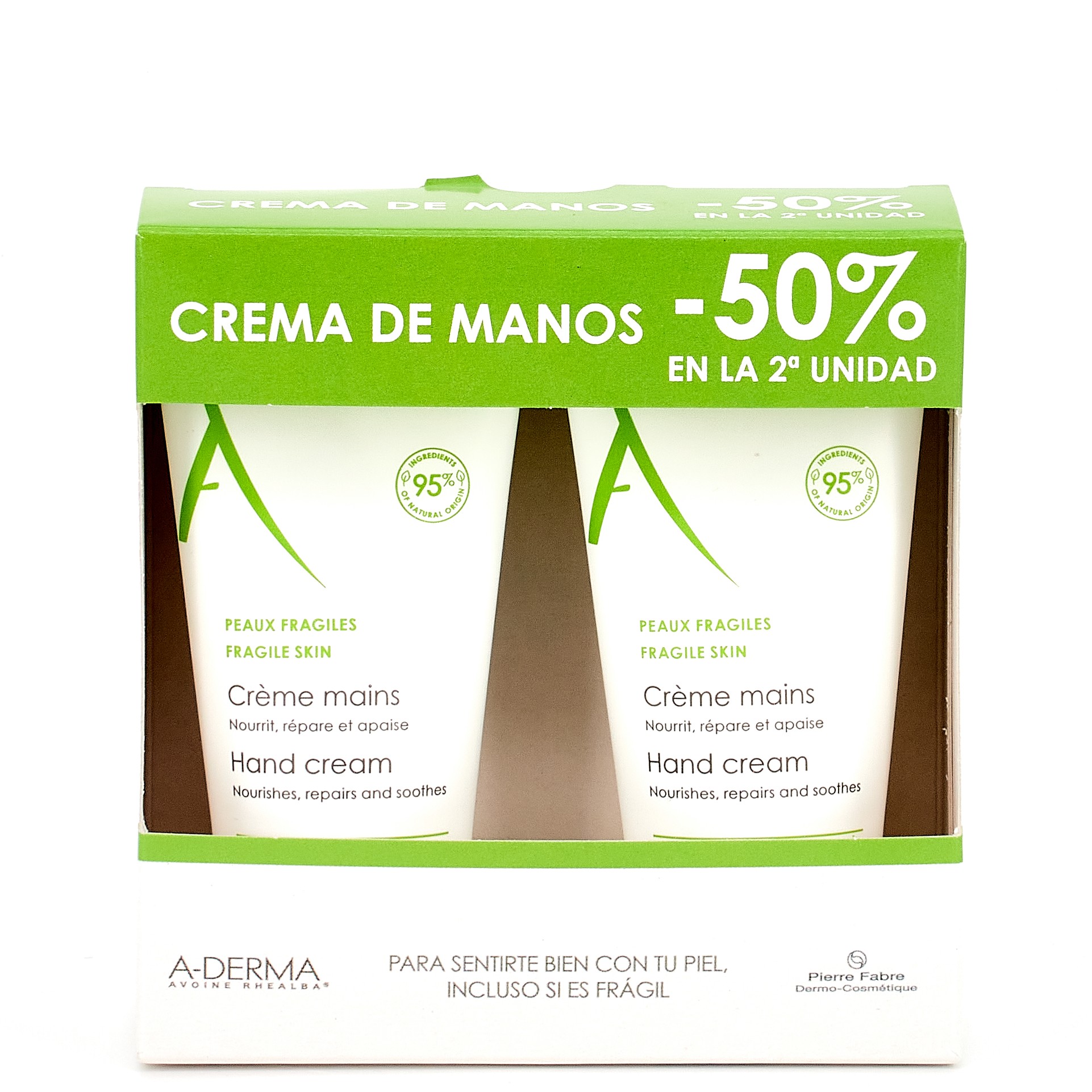 A-Derma Duplo Creme para as Mãos, 2x50ml.