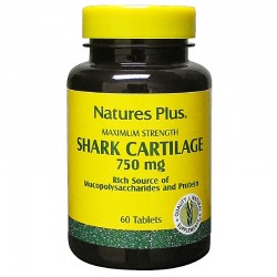 Natures Plus Cartilagem de tubarão 750mg, 60 comprimidos.