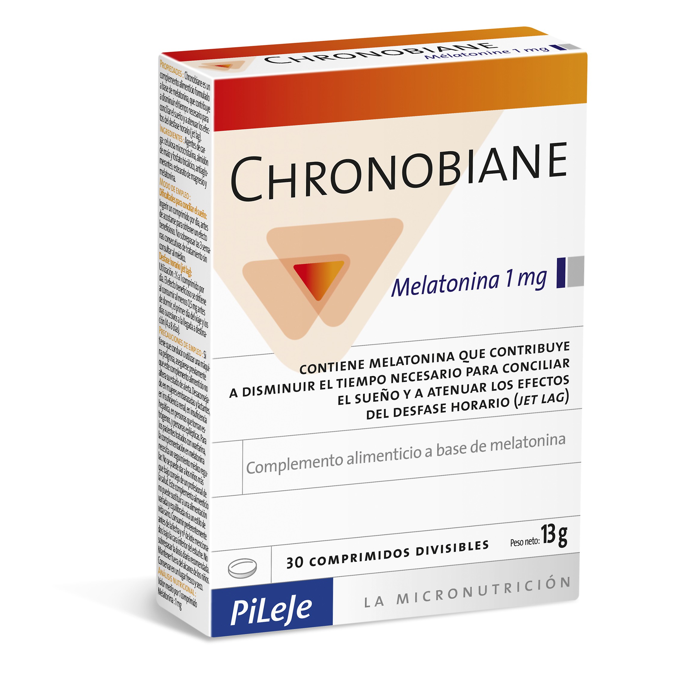 Pileje Chronobiane 1 mg Melatonina, 30 Comprimidos.