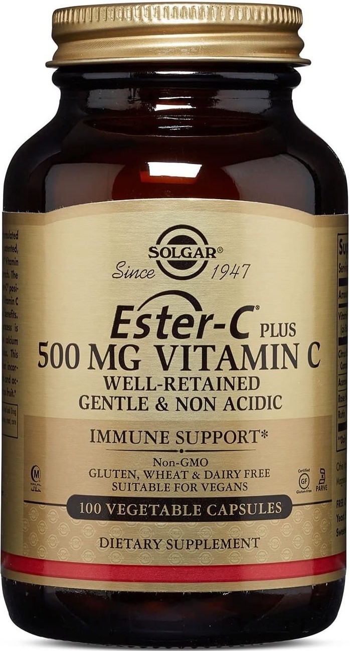 Solgar Ester-C mais vitamina C 500 mg, 100 cápsulas