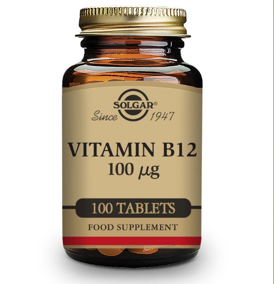 Solgar Vitamina B12 100ug. Cianocobalamina, 100 comprimidos.