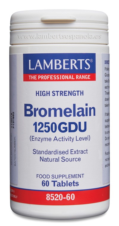 Lamberts Bromelina 1250 GDU, 60 comprimidos.