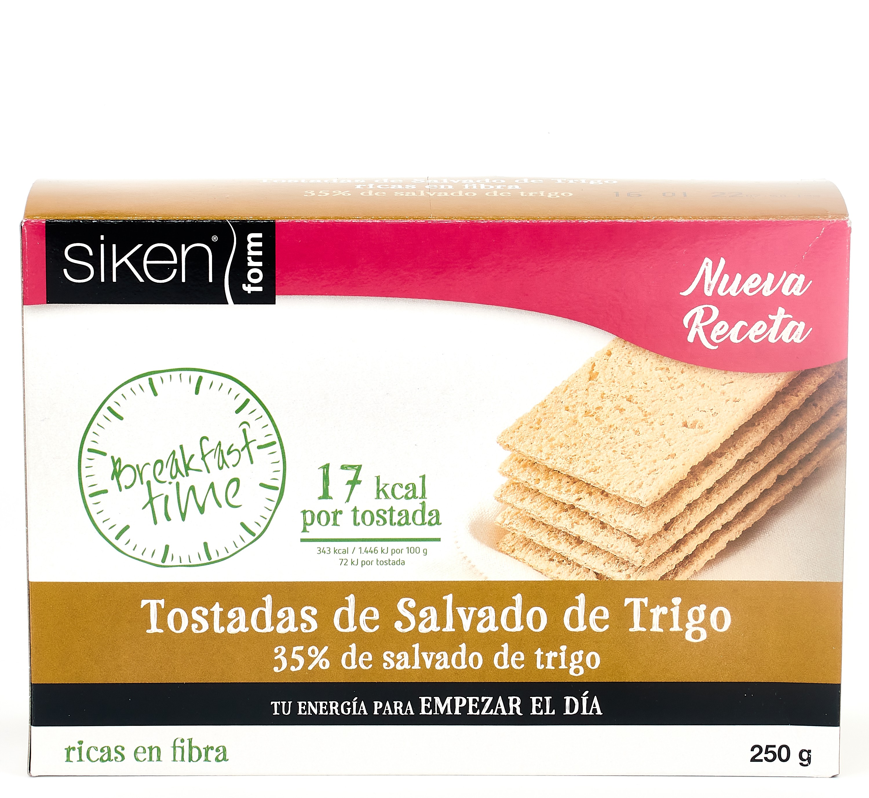 Siken Form Café da Manhã Hora Trigo Farelo Torrada, 250g.