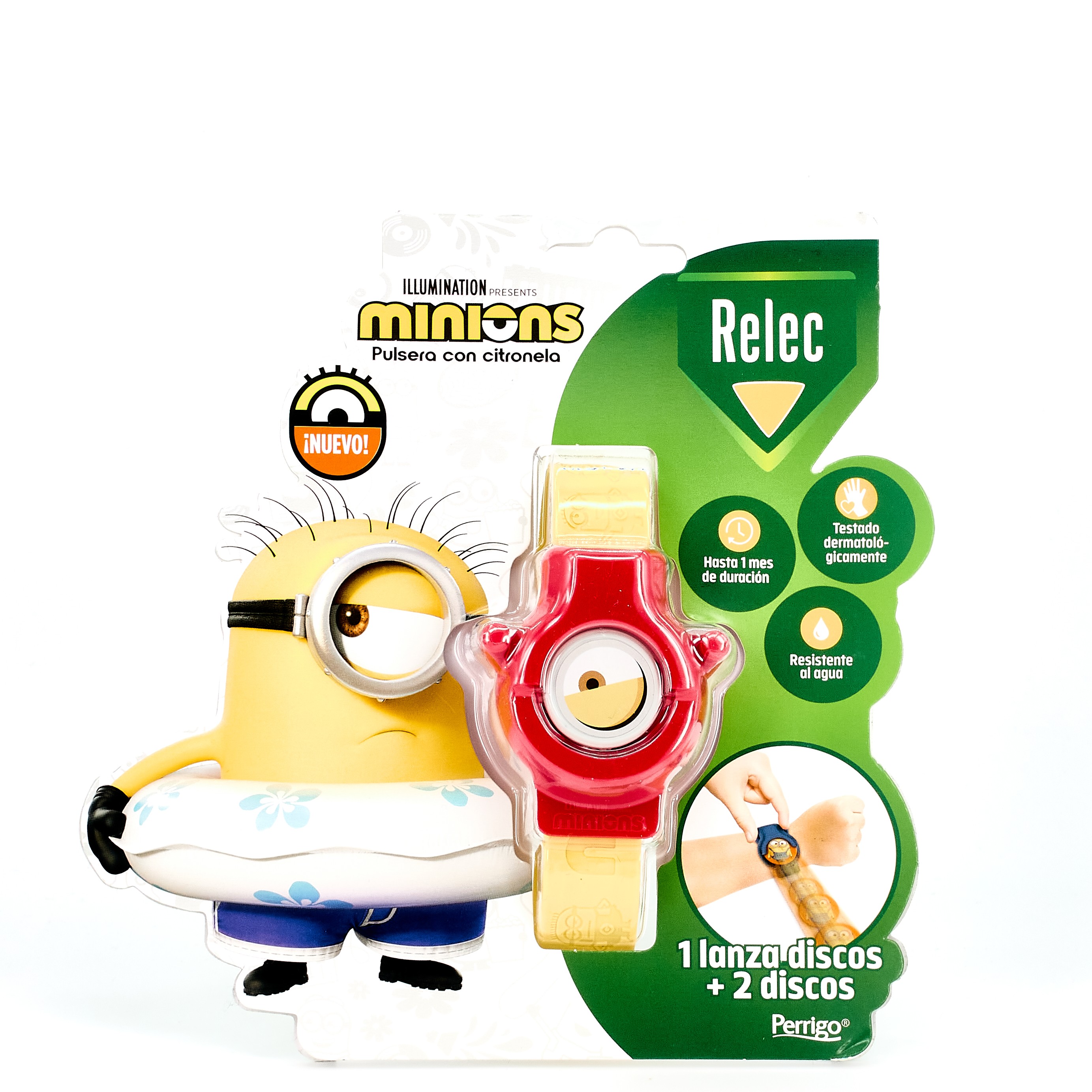 Relec Minions Pulseira Anti-Mosquito Vermelho, 1 unidade.