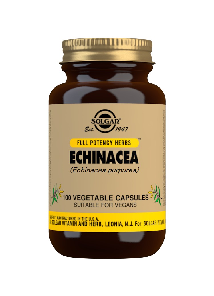 Solgar Echinacea, 100 cápsulas vegetais.