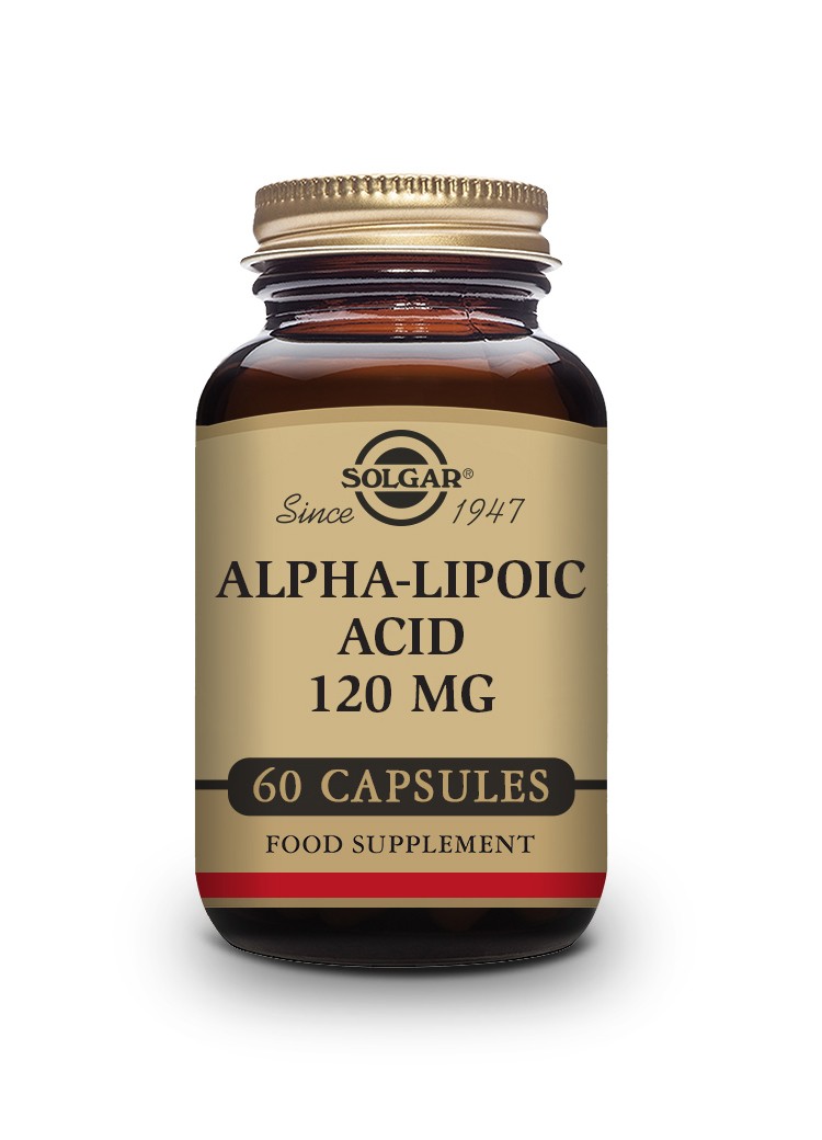 Solgar Ácido alfa-lipoico 120 mg, 60 cápsulas vegetarianas.