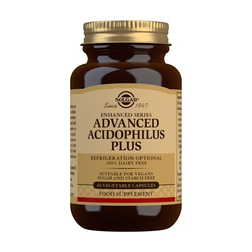 Solgar Advanced Acidophilus Plus, 60 cápsulas vegetais.