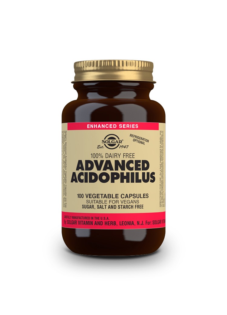 Solgar Advanced Non-Dairy Acidophilus, 100 cápsulas vegetarianas.