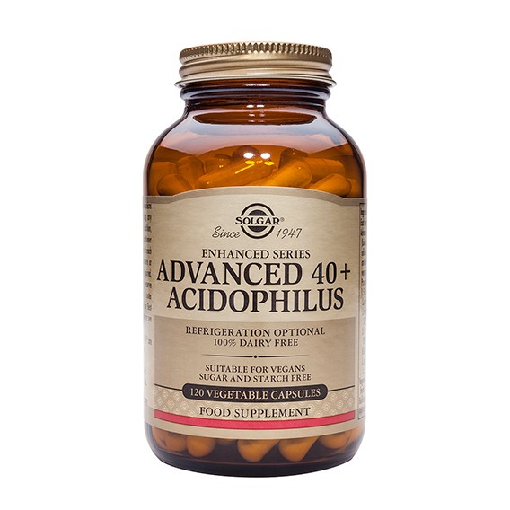 Solgar Advanced 40 + Acidophilus, 120 cápsulas vegetais.