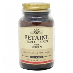 Solgar cloridrato de betaína com pepsina, 100 comprimidos.