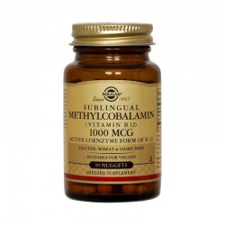 Solgar methylcobalamin 1000 mcg, 30 comprimidos mastigáveis.