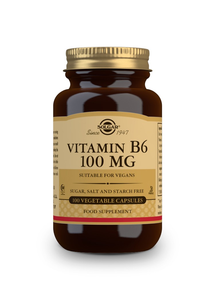 Solgar Vit B6 (piridoxina) 100 mg, 100 Cápsulas vegetarianas.