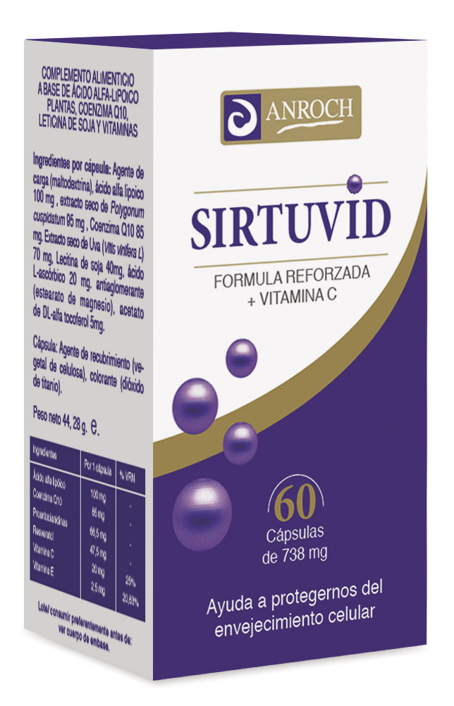 Anroch Sirtuvid 550mg, 60 cápsulas.