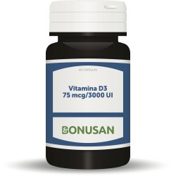 Bonusan vitamina D3 75 mcg / 3000 ui, 60 cápsulas