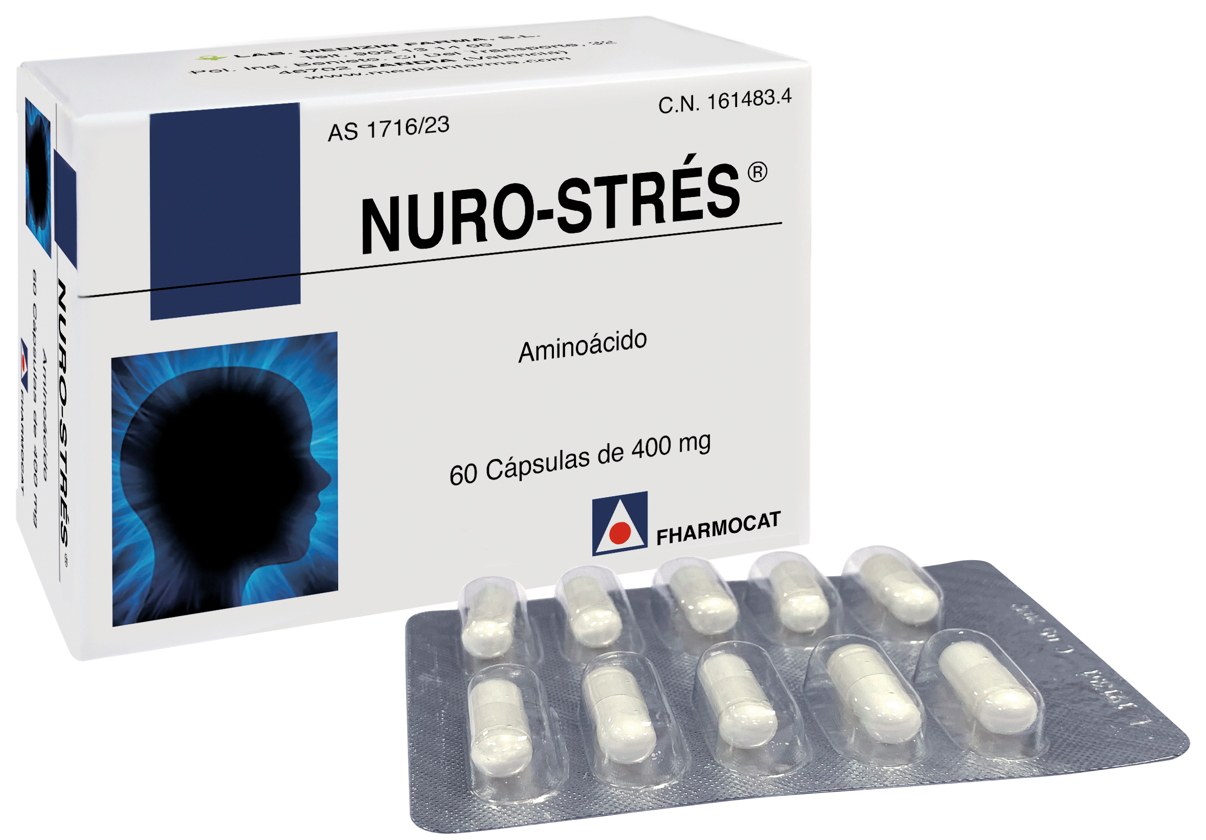 Fharmocate Neuro-stress 300 mg, 60 cápsulas