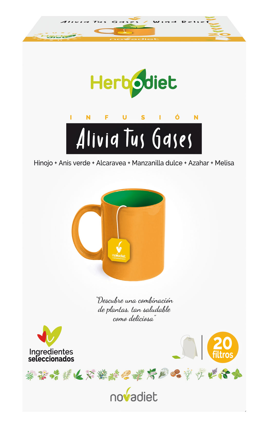 HerboDiet alivia seu gás, 20 filtros