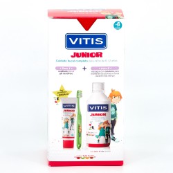 Vitis Junior Pacote de Enxaguante Bucal+Pasta+Pincel