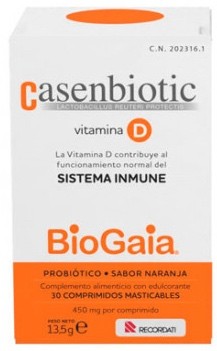 Casenbiotic vitamina D, 30 comprimidos mastigáveis