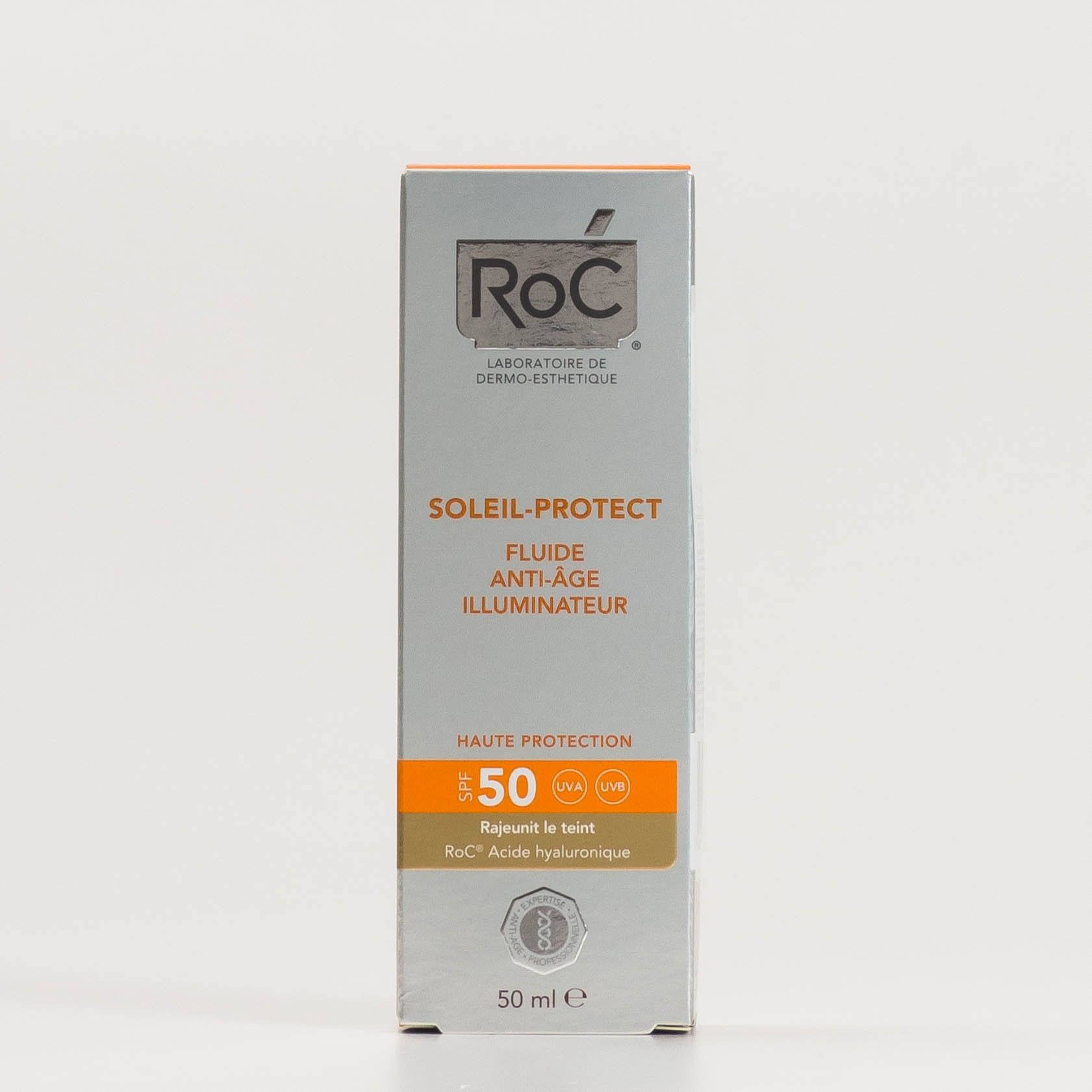 Roc Soleil-Protect Fluido Iluminador Anti-Envelhecimento FPS50+, 50ml