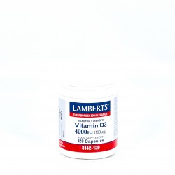 LAMBERTS Vitamina D3 4000UI (100 µg), 120 cápsulas.