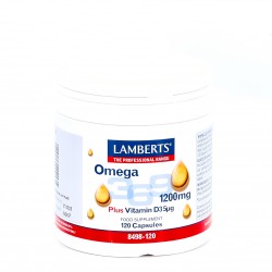 LAMBERTS Omega 3,6,9 1200 mg + Vitamina D3, 120 cápsulas.