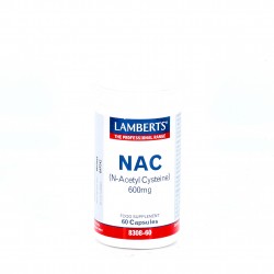 LAMBERTS NAC (N-acetilcisteína) 600 mg, 60 cápsulas.