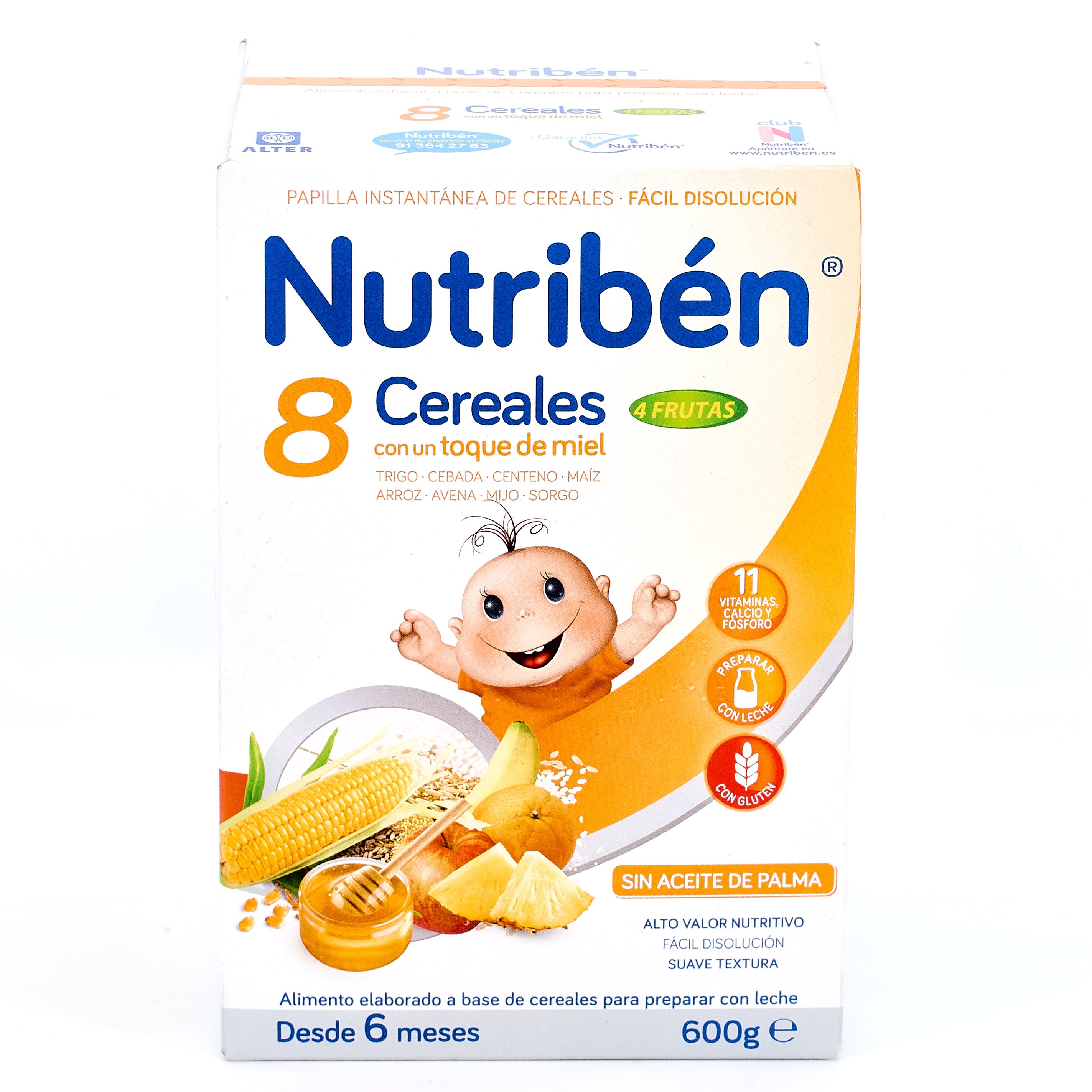 Nutribén 8 Cereais e Mel 4 Frutas, 600g.