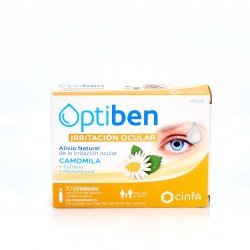 Optiben olhos irritados, 10 doses únicas.