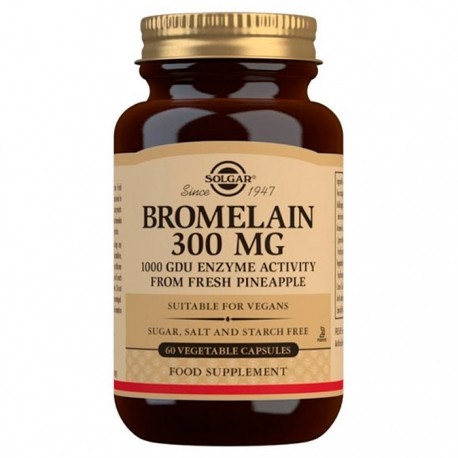 Solgar Bromelina 300 mg, 60 comprimidos.