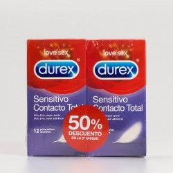 Durex Sensitivo Contacto Total Duplo, 2x12ud